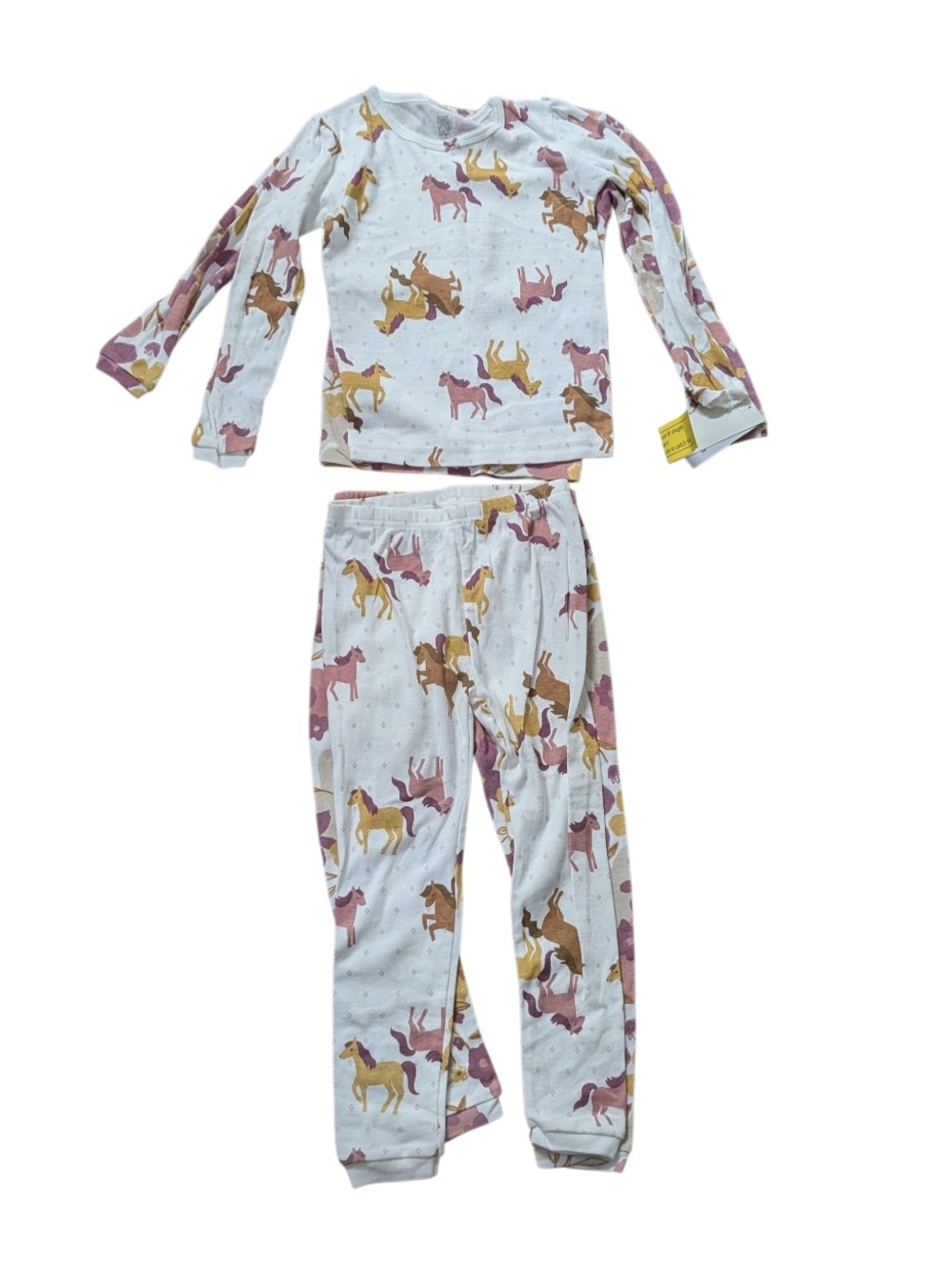 Carter's Girl's Horse Print Set Of 2 Pajama Set - Pink & Yellow Size 4T